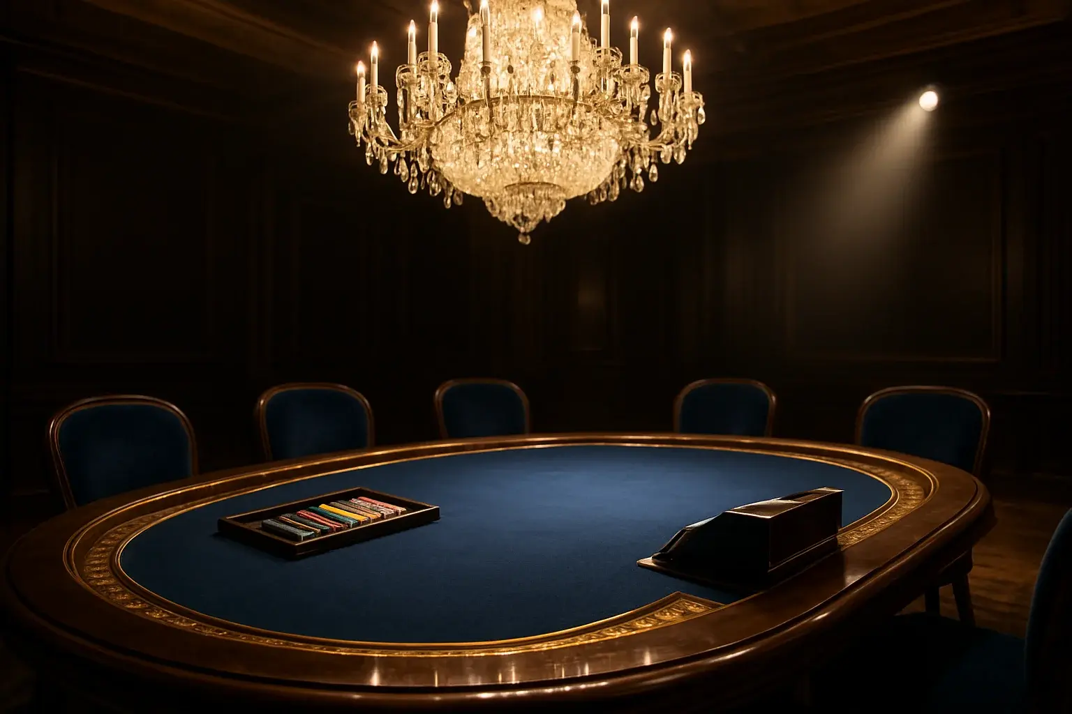 Hyperrealistic wide shot of premium live baccarat studio in Philippines